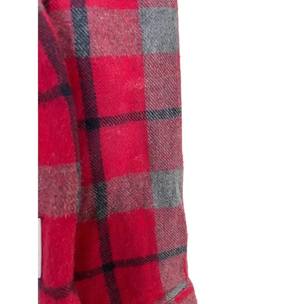 Madewell x Penfield Classic Slim Flannel warm cozy layers red plaid gray black 2 - Picture 7 of 11